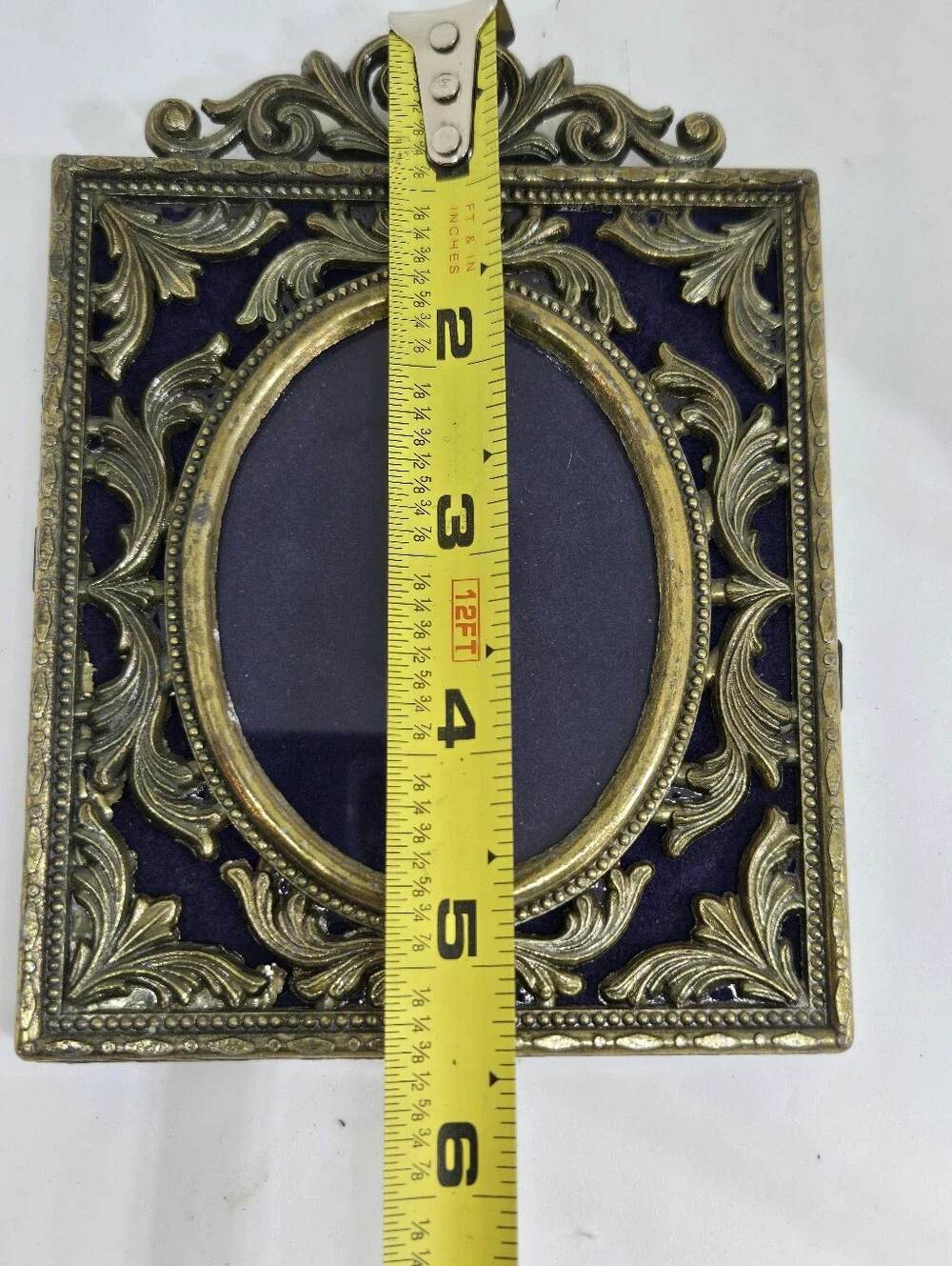 Vtg Italian Ornate Metal Photo Frame